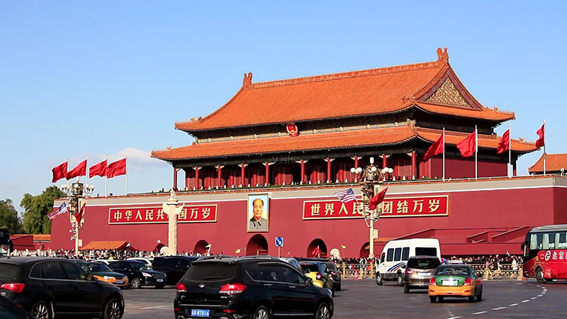 Video Surveillance Along Chang'An Avenue, Tiananmen Square, Beijing